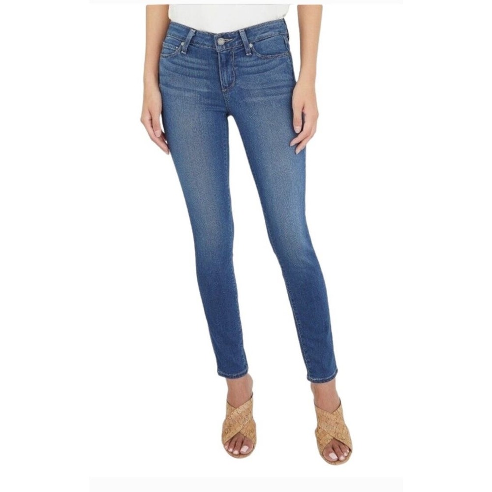 Skyline Ankle Peg Jeans Size 26 Paige Jeans Blue Stretch Career Casual ^